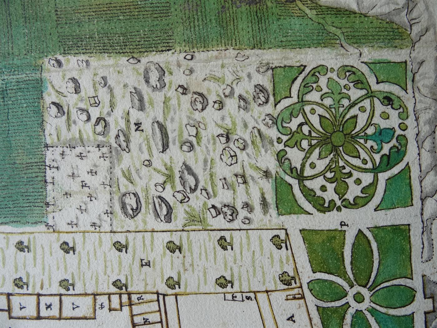 Parterres on the plan of the enclosure