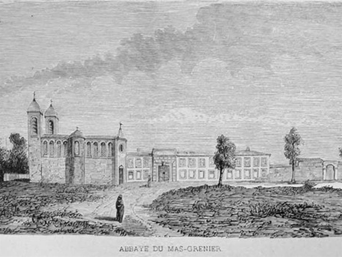 The abbey, nineteenth-century engraving